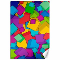 Abstract Cube Colorful  3d Square Pattern Canvas 20  X 30  by Cemarart