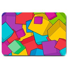 Abstract Cube Colorful  3d Square Pattern Large Doormat by Cemarart