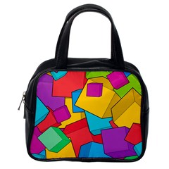 Abstract Cube Colorful  3d Square Pattern Classic Handbag (one Side) by Cemarart