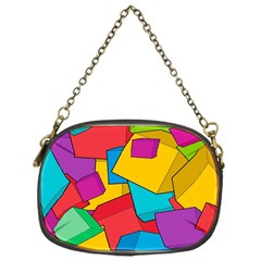 Abstract Cube Colorful  3d Square Pattern Chain Purse (one Side) by Cemarart