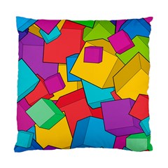 Abstract Cube Colorful  3d Square Pattern Standard Cushion Case (one Side) by Cemarart