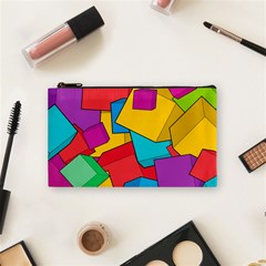 Abstract Cube Colorful  3d Square Pattern Cosmetic Bag (small) by Cemarart