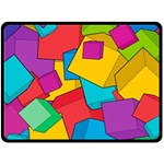 Abstract Cube Colorful  3d Square Pattern Fleece Blanket (Large) 80 x60  Blanket Front