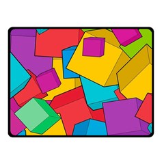 Abstract Cube Colorful  3d Square Pattern Fleece Blanket (small) by Cemarart