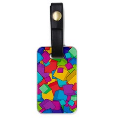 Abstract Cube Colorful  3d Square Pattern Luggage Tag (one Side) by Cemarart