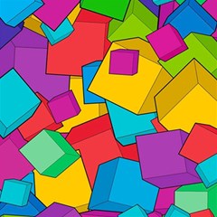 Abstract Cube Colorful  3d Square Pattern Play Mat (square) by Cemarart