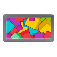 Abstract Cube Colorful  3d Square Pattern Memory Card Reader (mini) by Cemarart