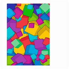 Abstract Cube Colorful  3d Square Pattern Small Garden Flag (two Sides) by Cemarart