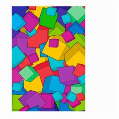 Abstract Cube Colorful  3d Square Pattern Large Garden Flag (two Sides) by Cemarart