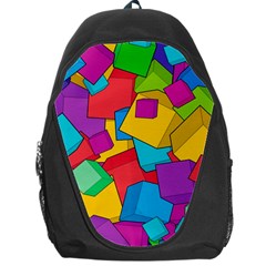 Abstract Cube Colorful  3d Square Pattern Backpack Bag by Cemarart