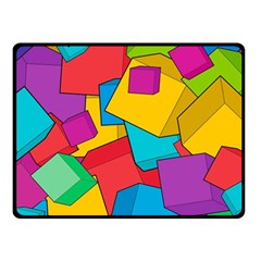 Abstract Cube Colorful  3d Square Pattern Two Sides Fleece Blanket (small) by Cemarart