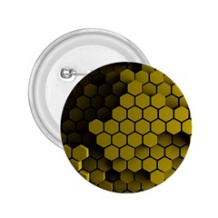 Yellow Hexagons 3d Art Honeycomb Hexagon Pattern 2 25  Buttons by Cemarart