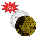 Yellow Hexagons 3d Art Honeycomb Hexagon Pattern 1.75  Buttons (10 pack) Front