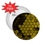 Yellow Hexagons 3d Art Honeycomb Hexagon Pattern 2.25  Buttons (10 pack)  Front