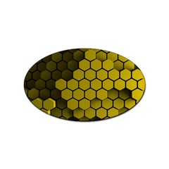 Yellow Hexagons 3d Art Honeycomb Hexagon Pattern Sticker Oval (10 Pack) by Cemarart