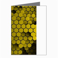 Yellow Hexagons 3d Art Honeycomb Hexagon Pattern Greeting Card by Cemarart