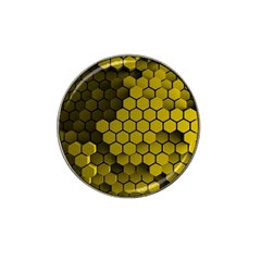 Yellow Hexagons 3d Art Honeycomb Hexagon Pattern Hat Clip Ball Marker by Cemarart