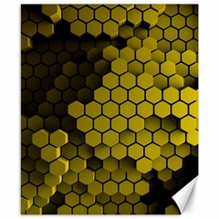 Yellow Hexagons 3d Art Honeycomb Hexagon Pattern Canvas 8  X 10  by Cemarart