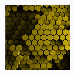 Yellow Hexagons 3d Art Honeycomb Hexagon Pattern Medium Glasses Cloth by Cemarart