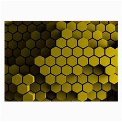 Yellow Hexagons 3d Art Honeycomb Hexagon Pattern Large Glasses Cloth by Cemarart