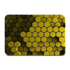 Yellow Hexagons 3d Art Honeycomb Hexagon Pattern Plate Mats by Cemarart