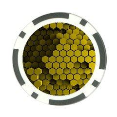 Yellow Hexagons 3d Art Honeycomb Hexagon Pattern Poker Chip Card Guard (10 Pack) by Cemarart