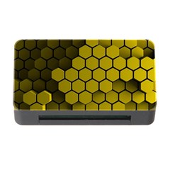 Yellow Hexagons 3d Art Honeycomb Hexagon Pattern Memory Card Reader With Cf by Cemarart