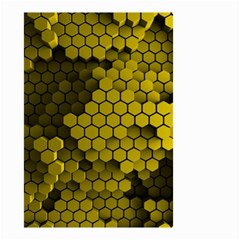 Yellow Hexagons 3d Art Honeycomb Hexagon Pattern Small Garden Flag (two Sides) by Cemarart