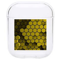 Yellow Hexagons 3d Art Honeycomb Hexagon Pattern Hard Pc Airpods 1/2 Case by Cemarart