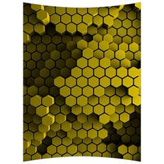 Yellow Hexagons 3d Art Honeycomb Hexagon Pattern Back Support Cushion by Cemarart