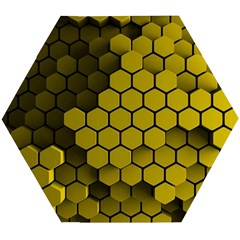 Yellow Hexagons 3d Art Honeycomb Hexagon Pattern Wooden Puzzle Hexagon by Cemarart