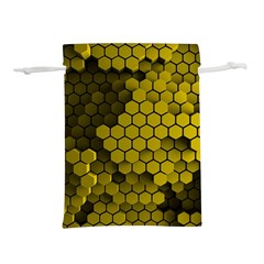 Yellow Hexagons 3d Art Honeycomb Hexagon Pattern Lightweight Drawstring Pouch (l) by Cemarart