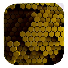 Yellow Hexagons 3d Art Honeycomb Hexagon Pattern Stacked Food Storage Container by Cemarart