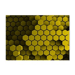 Yellow Hexagons 3d Art Honeycomb Hexagon Pattern Crystal Sticker (a4) by Cemarart