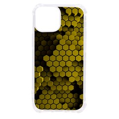 Yellow Hexagons 3d Art Honeycomb Hexagon Pattern Iphone 13 Mini Tpu Uv Print Case by Cemarart