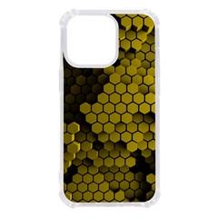 Yellow Hexagons 3d Art Honeycomb Hexagon Pattern Iphone 13 Pro Tpu Uv Print Case