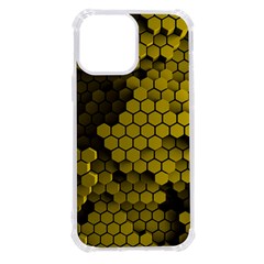 Yellow Hexagons 3d Art Honeycomb Hexagon Pattern Iphone 13 Pro Max Tpu Uv Print Case by Cemarart