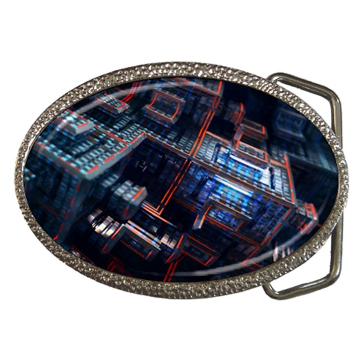 Fractal Cube 3d Art Nightmare Abstract Belt Buckles