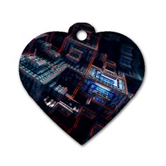 Fractal Cube 3d Art Nightmare Abstract Dog Tag Heart (two Sides) by Cemarart