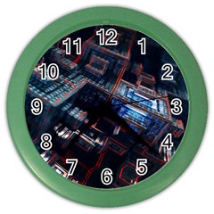 Fractal Cube 3d Art Nightmare Abstract Color Wall Clock by Cemarart