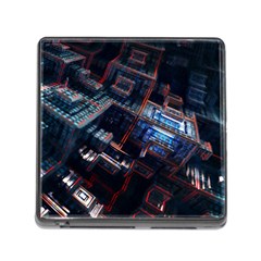 Fractal Cube 3d Art Nightmare Abstract Memory Card Reader (square 5 Slot) by Cemarart