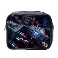 Fractal Cube 3d Art Nightmare Abstract Mini Toiletries Bag (two Sides) by Cemarart