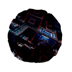 Fractal Cube 3d Art Nightmare Abstract Standard 15  Premium Round Cushions by Cemarart