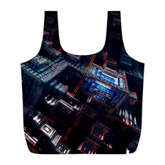 Fractal Cube 3d Art Nightmare Abstract Full Print Recycle Bag (l) by Cemarart