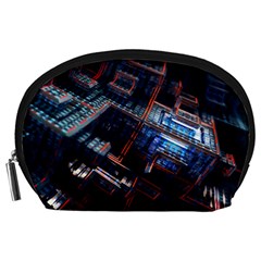 Fractal Cube 3d Art Nightmare Abstract Accessory Pouch (large) by Cemarart