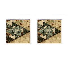 Triangle Geometry Colorful Fractal Pattern Cufflinks (square) by Cemarart