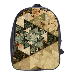 Triangle Geometry Colorful Fractal Pattern School Bag (large) by Cemarart