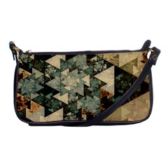 Triangle Geometry Colorful Fractal Pattern Shoulder Clutch Bag by Cemarart