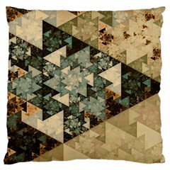 Triangle Geometry Colorful Fractal Pattern Standard Premium Plush Fleece Cushion Case (one Side) by Cemarart