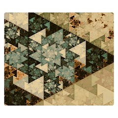 Triangle Geometry Colorful Fractal Pattern Two Sides Premium Plush Fleece Blanket (small) by Cemarart